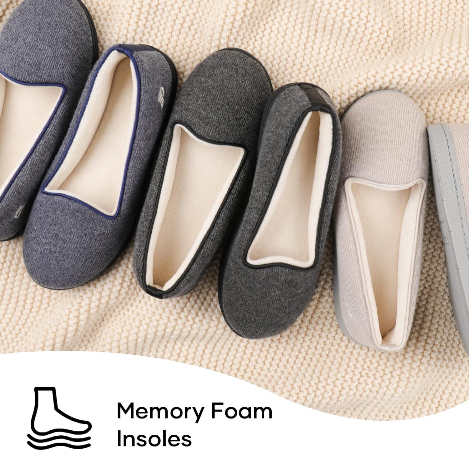 imageWishcotton Womens Lightweight Memory Foam Closed Back Slippers Comfy Non Slip House Shoes for Indoor ampamp OutdoorDark Grey