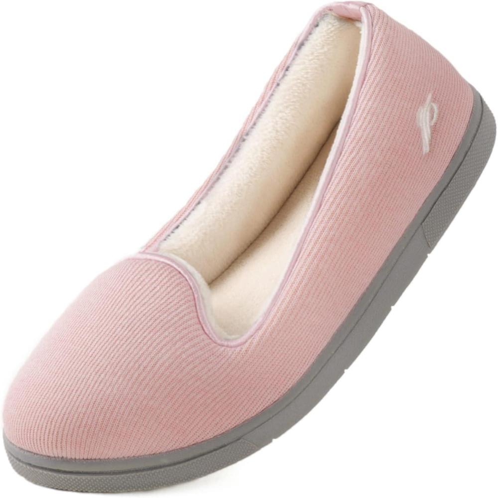 imageWishcotton Womens Lightweight Memory Foam Closed Back Slippers Comfy Non Slip House Shoes for Indoor ampamp OutdoorPink
