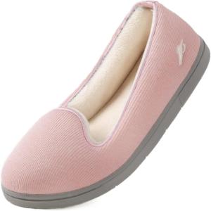 Wishcotton Women’s Lightweight Memory Foam Closed – Back Slippers, Comfy Non – Slip House Shoes for Indoor & Outdoor(Pink)