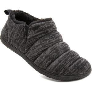 Zizor Men’s Comfy Caterpillar Slippers Indoor Outdoor House Shoes, Warm Soft Knit Upper Fuzzy Fleece Lined Memory Foam Sole with Hard Bottom(Black)