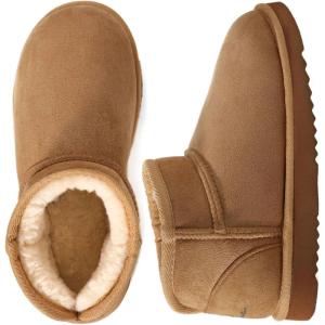 Wishcotton Women’s Cozy Short Bootie Slippers, Winter Warm Hard Bottom House Shoes with Fuzzy Lining for Indoor Outdoor(Camel)