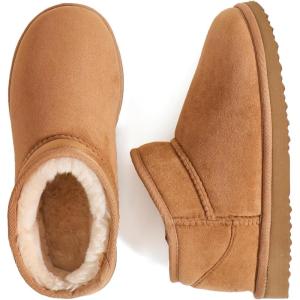 Wishcotton Women’s Cozy Short Bootie Slippers, Winter Warm Hard Bottom House Shoes with Fuzzy Lining for Indoor Outdoor (Sand, Size 6)